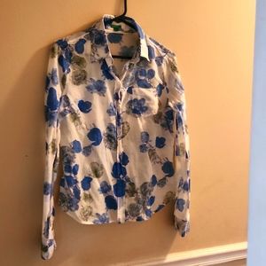 United Colors of Benetton Long sleeve button-up floral pattern